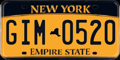 NY license plate GIM0520