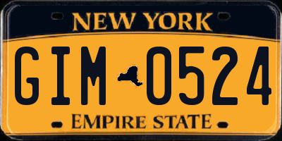NY license plate GIM0524
