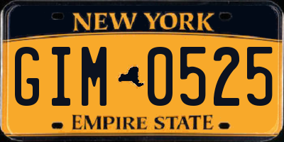 NY license plate GIM0525