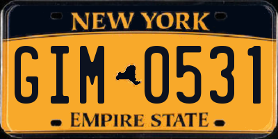 NY license plate GIM0531