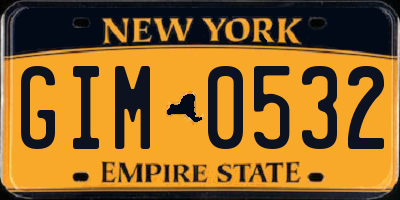 NY license plate GIM0532