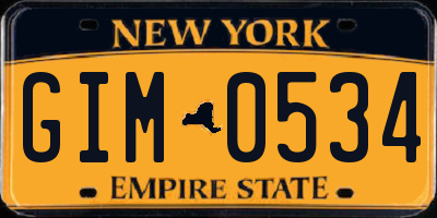 NY license plate GIM0534
