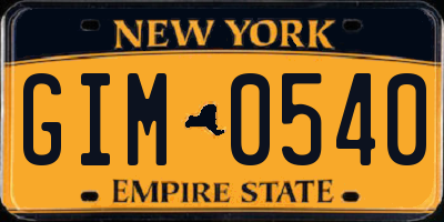 NY license plate GIM0540