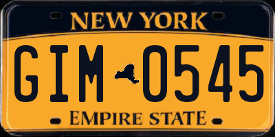 NY license plate GIM0545