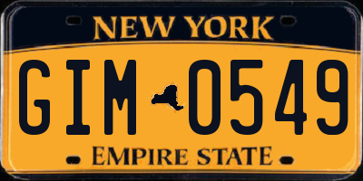NY license plate GIM0549