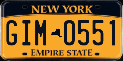NY license plate GIM0551