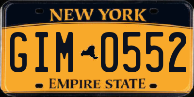 NY license plate GIM0552