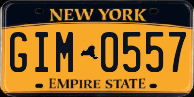 NY license plate GIM0557