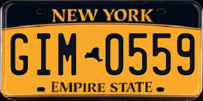 NY license plate GIM0559