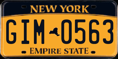 NY license plate GIM0563