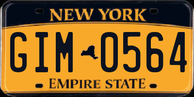 NY license plate GIM0564