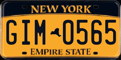NY license plate GIM0565