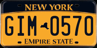 NY license plate GIM0570