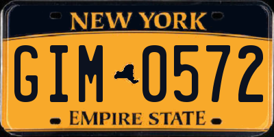 NY license plate GIM0572