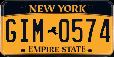 NY license plate GIM0574