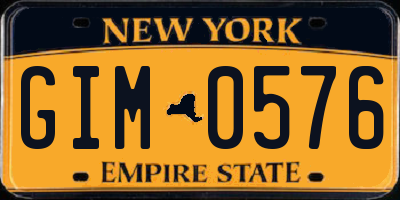 NY license plate GIM0576