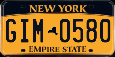 NY license plate GIM0580