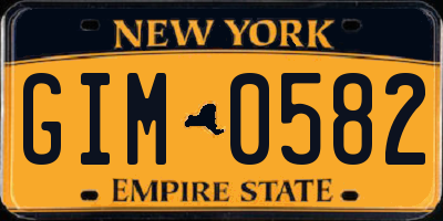 NY license plate GIM0582