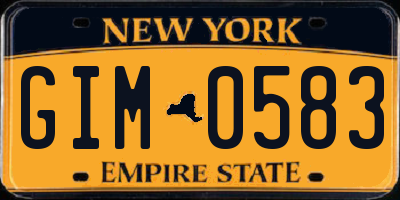 NY license plate GIM0583