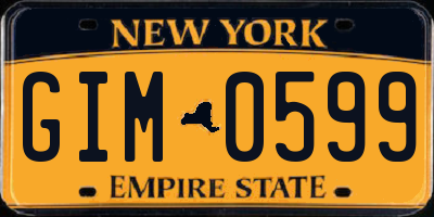 NY license plate GIM0599