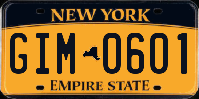 NY license plate GIM0601