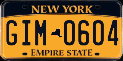 NY license plate GIM0604
