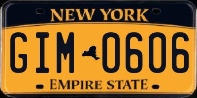 NY license plate GIM0606