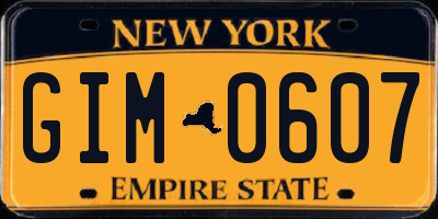 NY license plate GIM0607