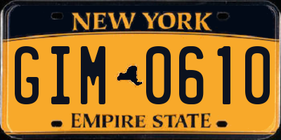 NY license plate GIM0610