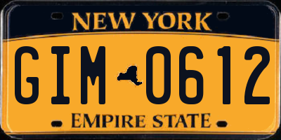 NY license plate GIM0612