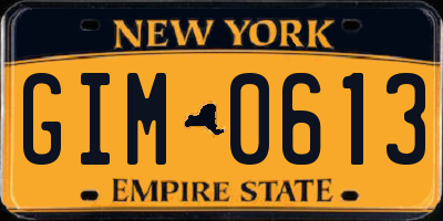 NY license plate GIM0613