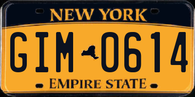 NY license plate GIM0614