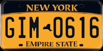 NY license plate GIM0616