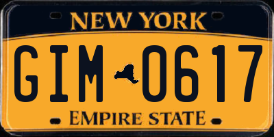 NY license plate GIM0617