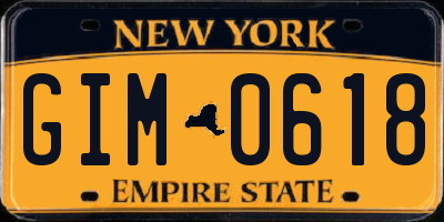 NY license plate GIM0618
