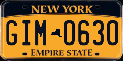 NY license plate GIM0630