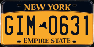 NY license plate GIM0631