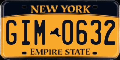 NY license plate GIM0632