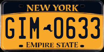 NY license plate GIM0633