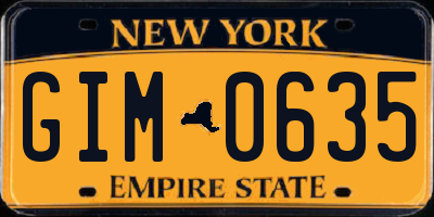 NY license plate GIM0635