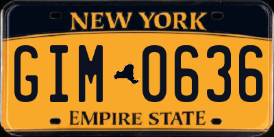 NY license plate GIM0636
