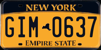 NY license plate GIM0637