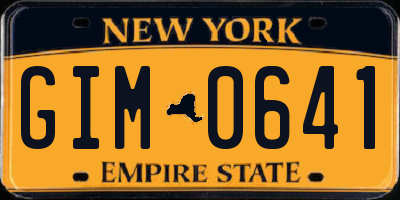 NY license plate GIM0641
