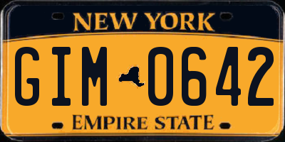 NY license plate GIM0642