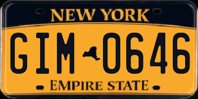 NY license plate GIM0646