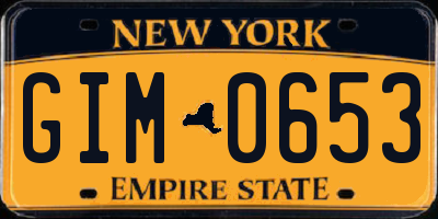NY license plate GIM0653