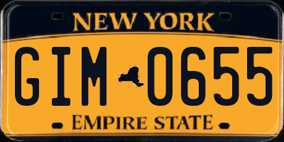 NY license plate GIM0655