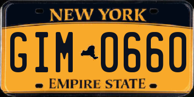 NY license plate GIM0660