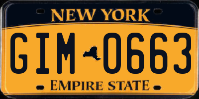NY license plate GIM0663