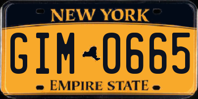 NY license plate GIM0665